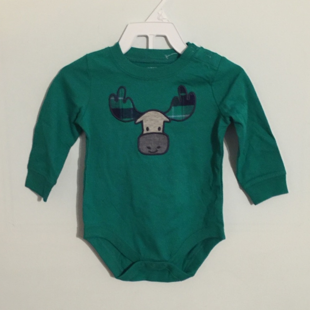 Gymboree 6-12m Moose Onesie